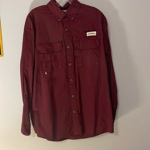 Men’s Magellan Maroon button up Small
